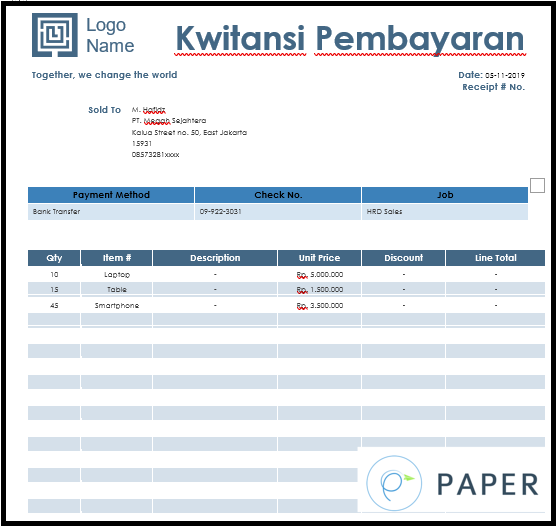 Legal Services Invoice Template Excel from www.paper.id