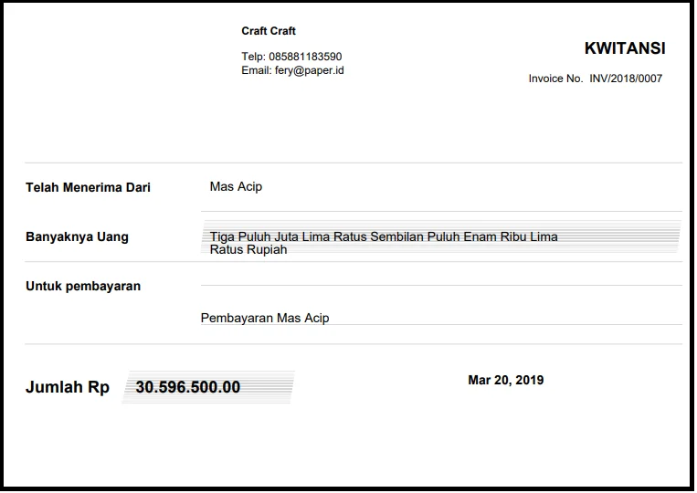 Kwitansi Pembayaran