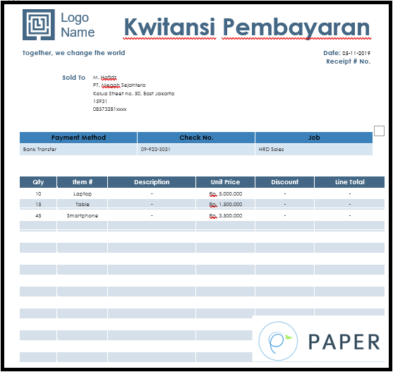 Kwitansi Pembayaran