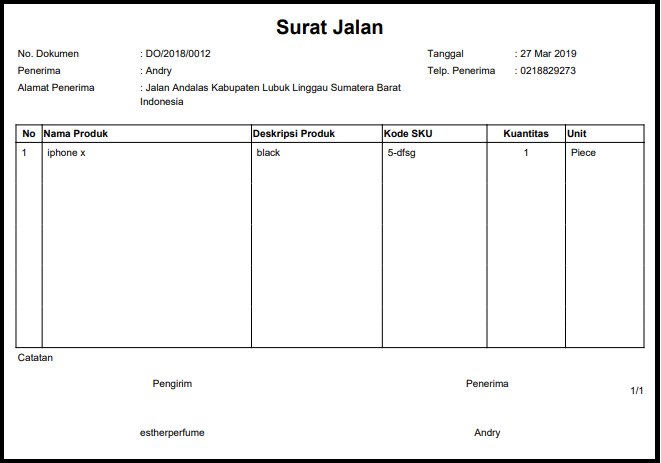 Surat Jalan Paper.id