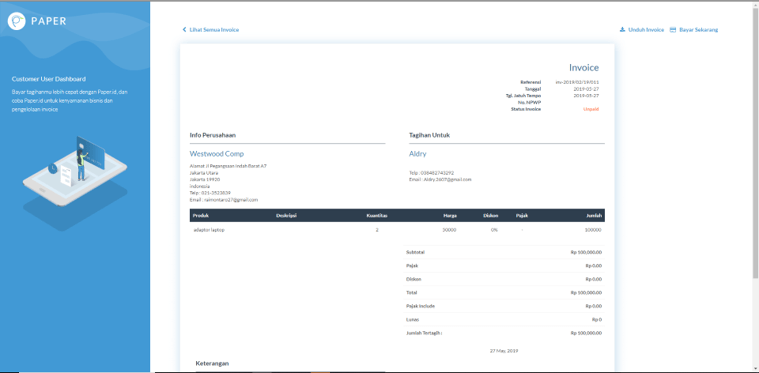 Digital Payment Single Invoice