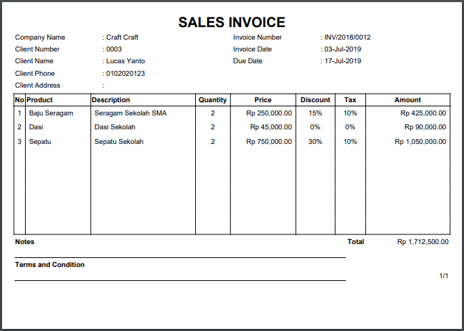 Invoice Barang