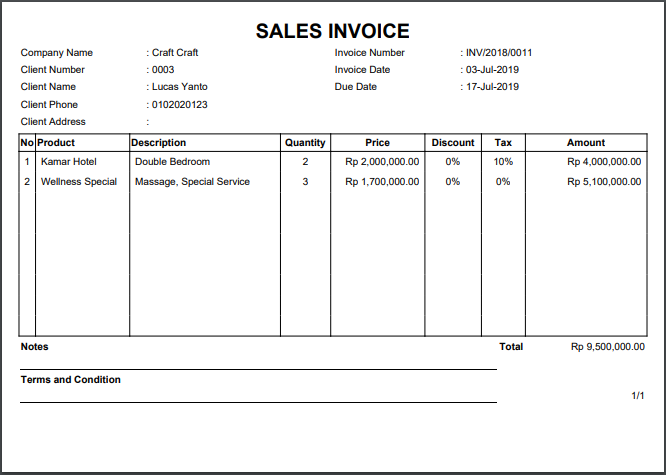 Invoice Hotel