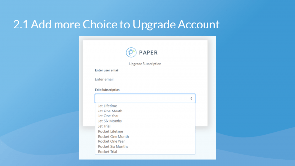 choice to upgrade account