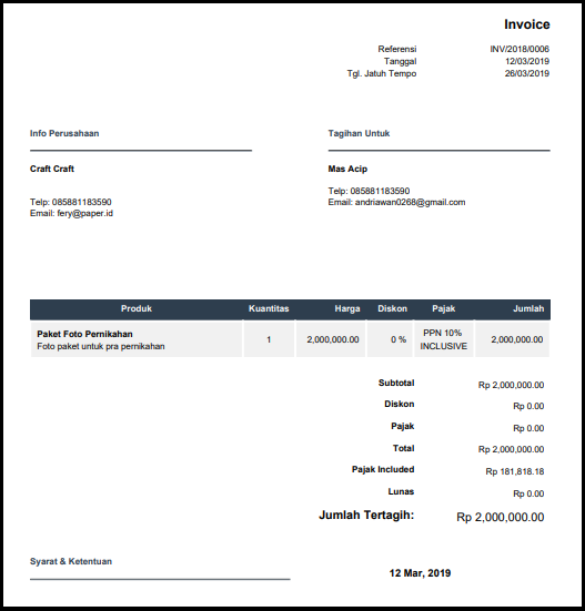 Invoice Contoh Dan Jenisnya Yang Harus Anda Ketahui