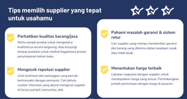 Cara Memilih Supplier yang Tepat