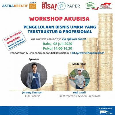 Kolaborasi Dengan Astra, CEO Paper.id Jadi Pembicara di Workshop “Aku Bisa”