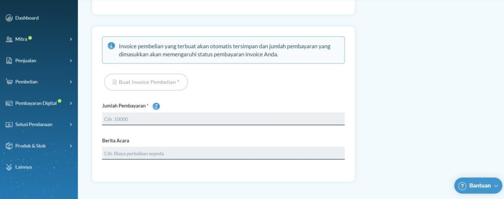 Buat Invoice Pembelian di PaperPay Out