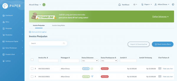 Aplikasi Invoice Online dari Paper.id