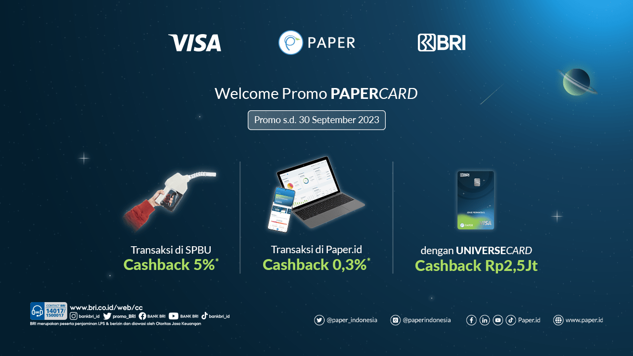 Nikmati Cashback Berlimpah dengan kartu PAPERCARD!