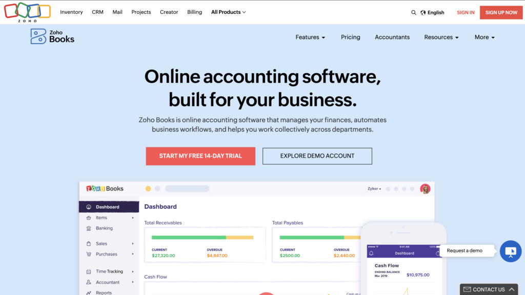 Software Akuntansi Gratis 11 Zoho books accounting