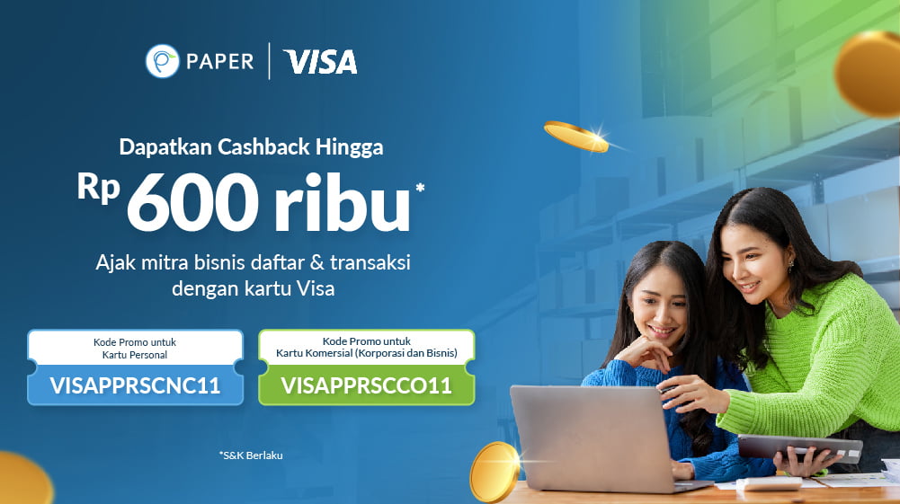 Promo Visa untuk Transaksi Sesama Pengguna Paper.id, Cek dan Pakai Segera!