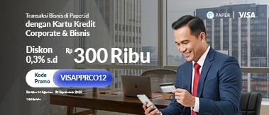 Diskon Hingga Rp300 ribu dengan Kartu Kredit VISA via Paper.id, Transaksi Sekarang!