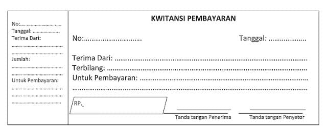 Contoh Kwitansi Pembayaran Produk atau Jasa