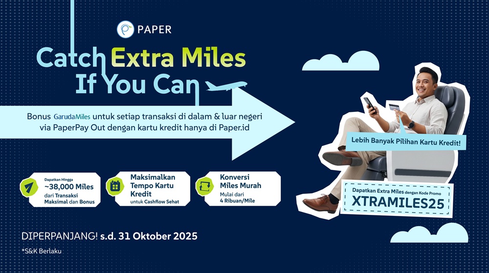 Ekstra GarudaMiles Hingga 38.000 Miles, Perbanyak Transaksi Bisnis di Paper.id Sekarang!