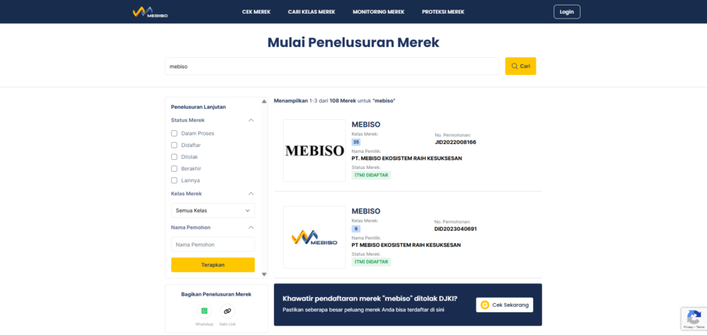 mulai cek merek
