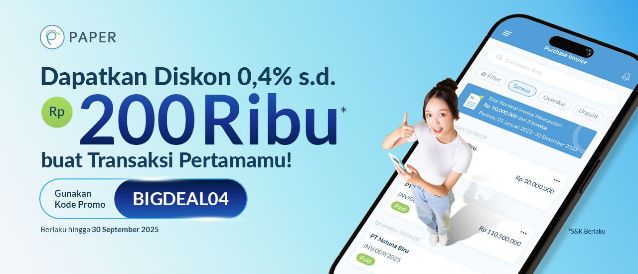 Transaksi Minimal Rp100 ribu, Dapatkan Diskon Hingga Rp200 ribu di Paper.id