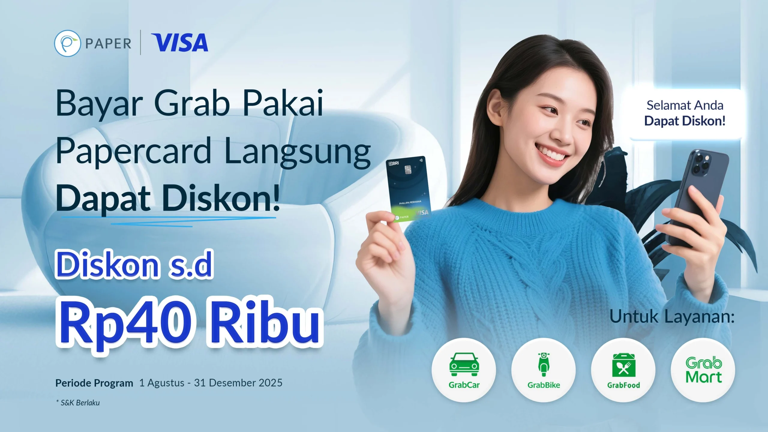 Bayar Grab Pakai PAPERCARD, Dapat Diskon Hingga Rp40 ribu!