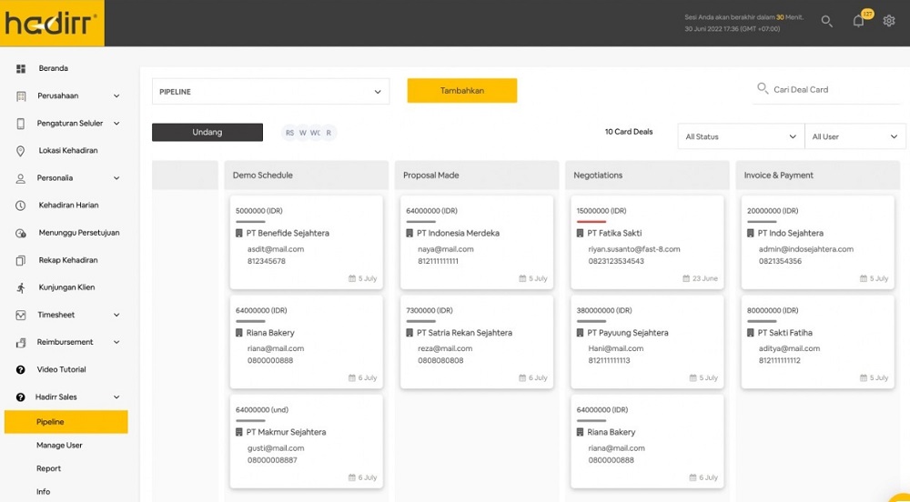 aplikasi CRM online terbaik di Indonesia