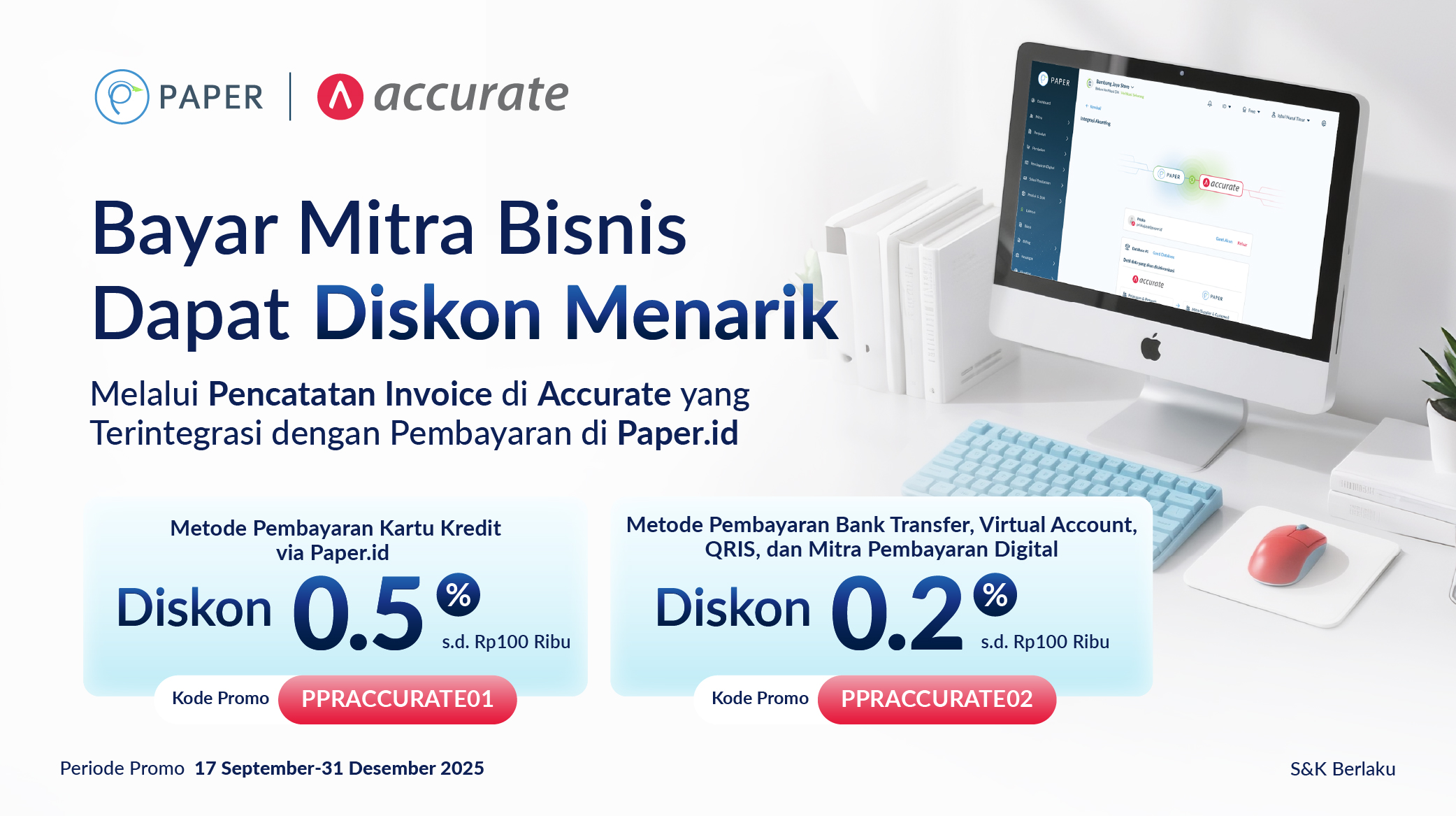 Promo Spesial Integrasi Accurate, Diskon Hingga Rp100 ribu untuk Setiap Transaksi!