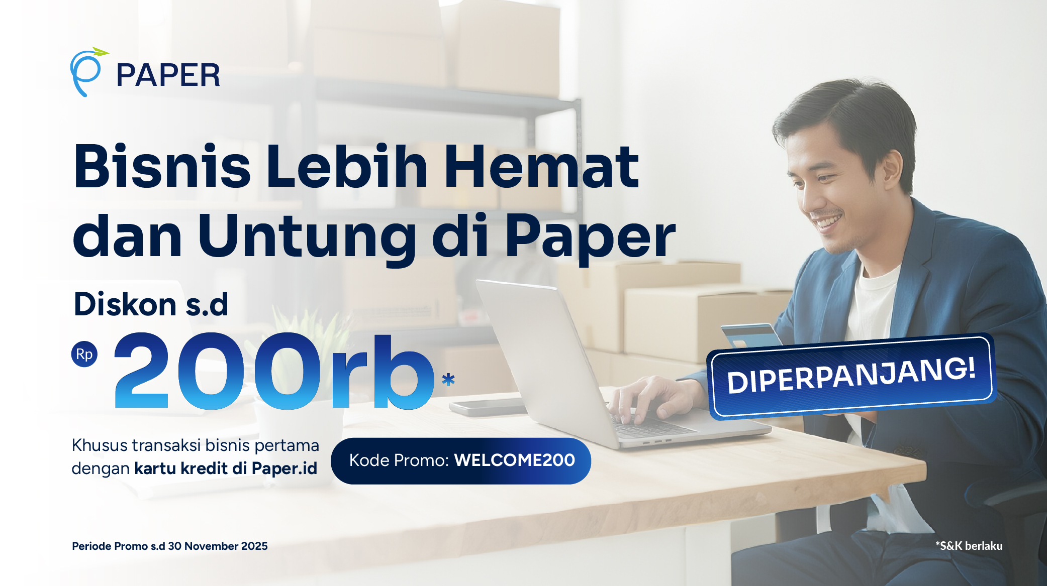 Welcome Promo Paper, Diskon Hingga Rp200.000 untuk Transaksi Pertama