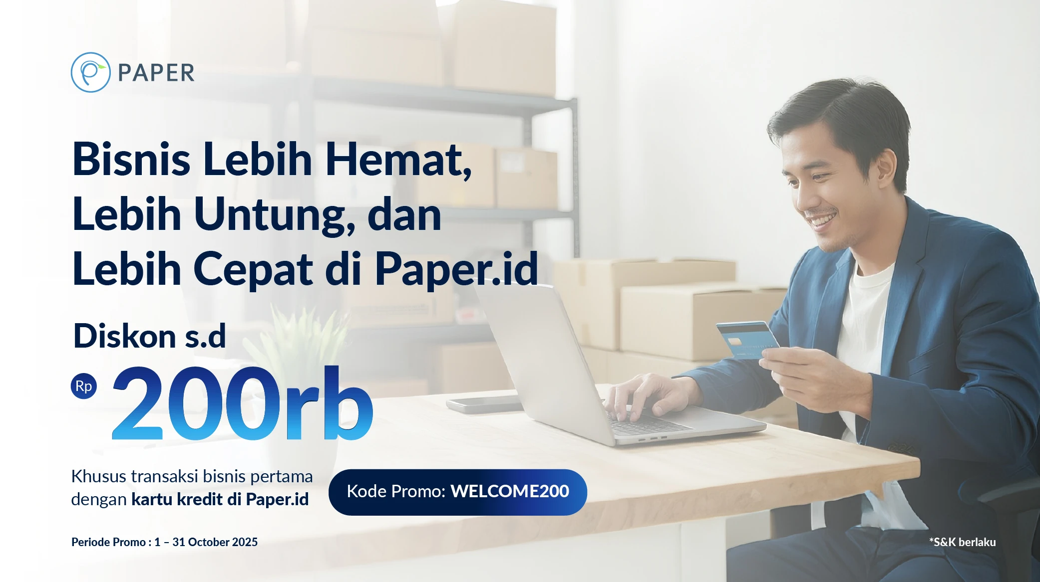 Welcome Promo Paper, Diskon Hingga Rp200.000 untuk Transaksi Pertama