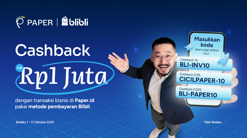 Cashback Hingga 1 Juta Sepanjang Oktober! Pakai Kode Promo Paper Sekarang