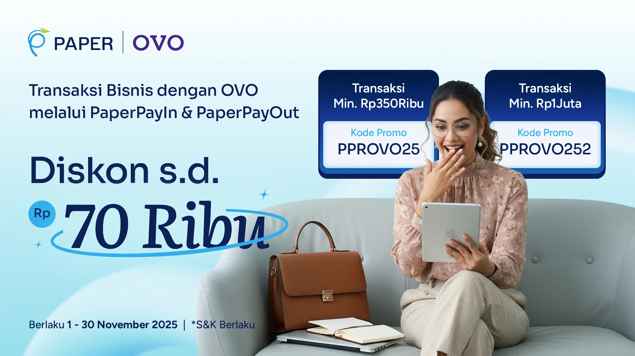 Transaksi Bisnis Pakai OVO, Langsung Dapat Discount hingga Rp70 ribu!