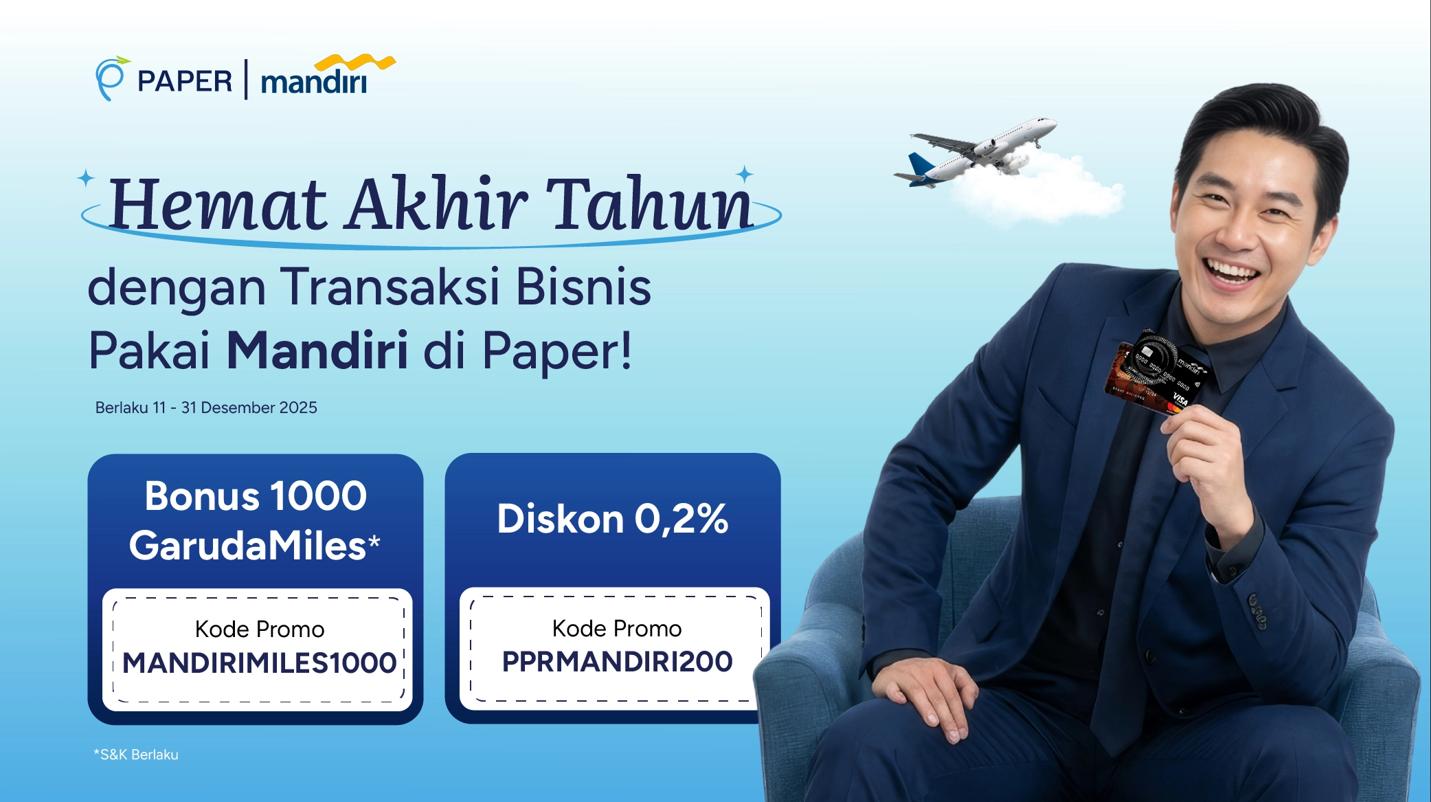 Pakai Kartu Kredit Mandiri, Diskon hingga Rp250 ribu dan Bonus GarudaMiles!