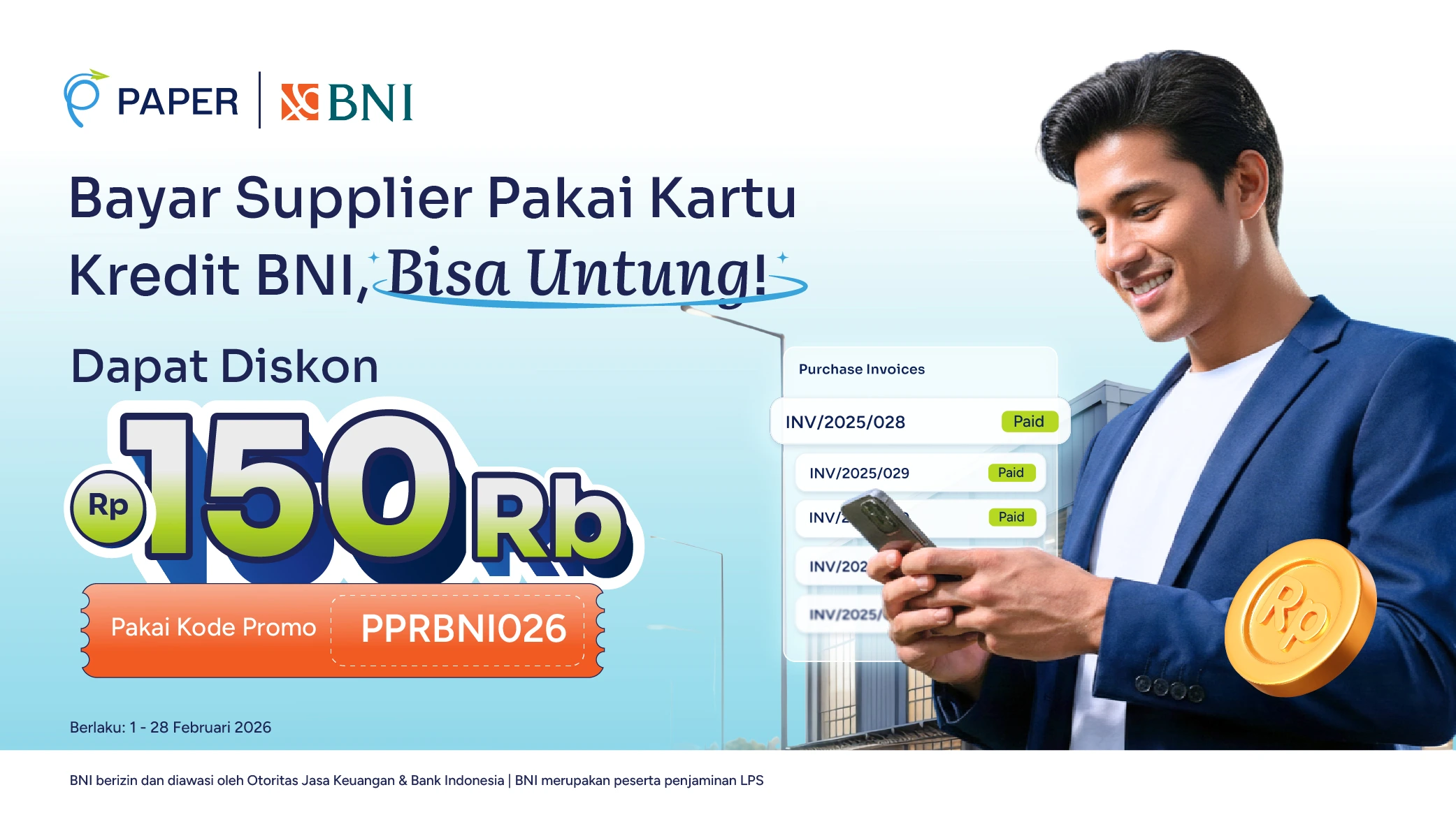 Transaksi Bisnis dengan Kartu Kredit BNI, Diskon hingga Rp150ribu!