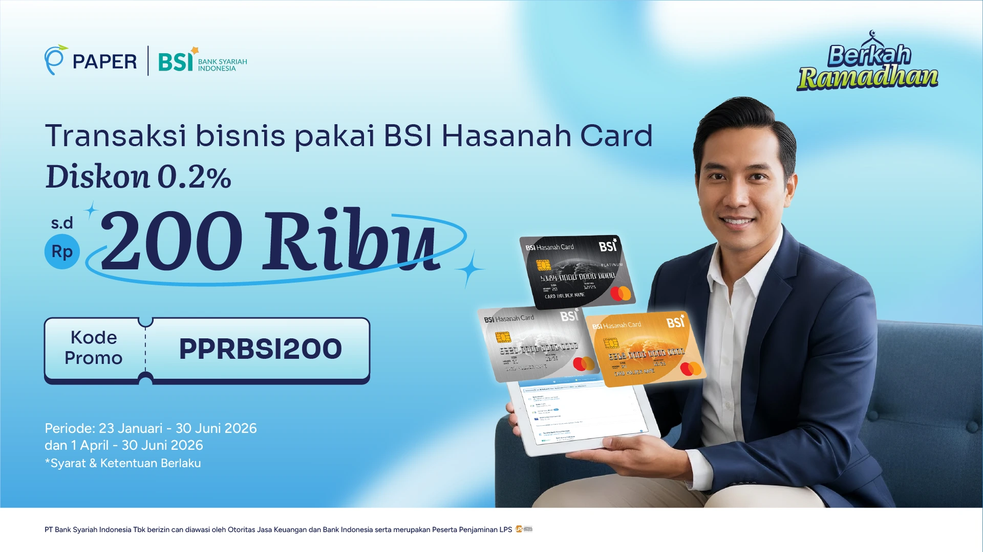 Diskon hingga Rp200 ribu, Transaksi Bisnis dengan Kartu Kredit BSI Sekarang!