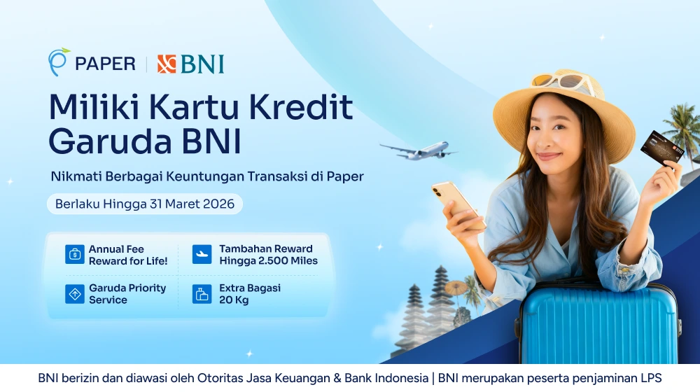Apply Kartu BNI Garuda Melalui Paper, Dapatkan 11rb GarudaMiles!