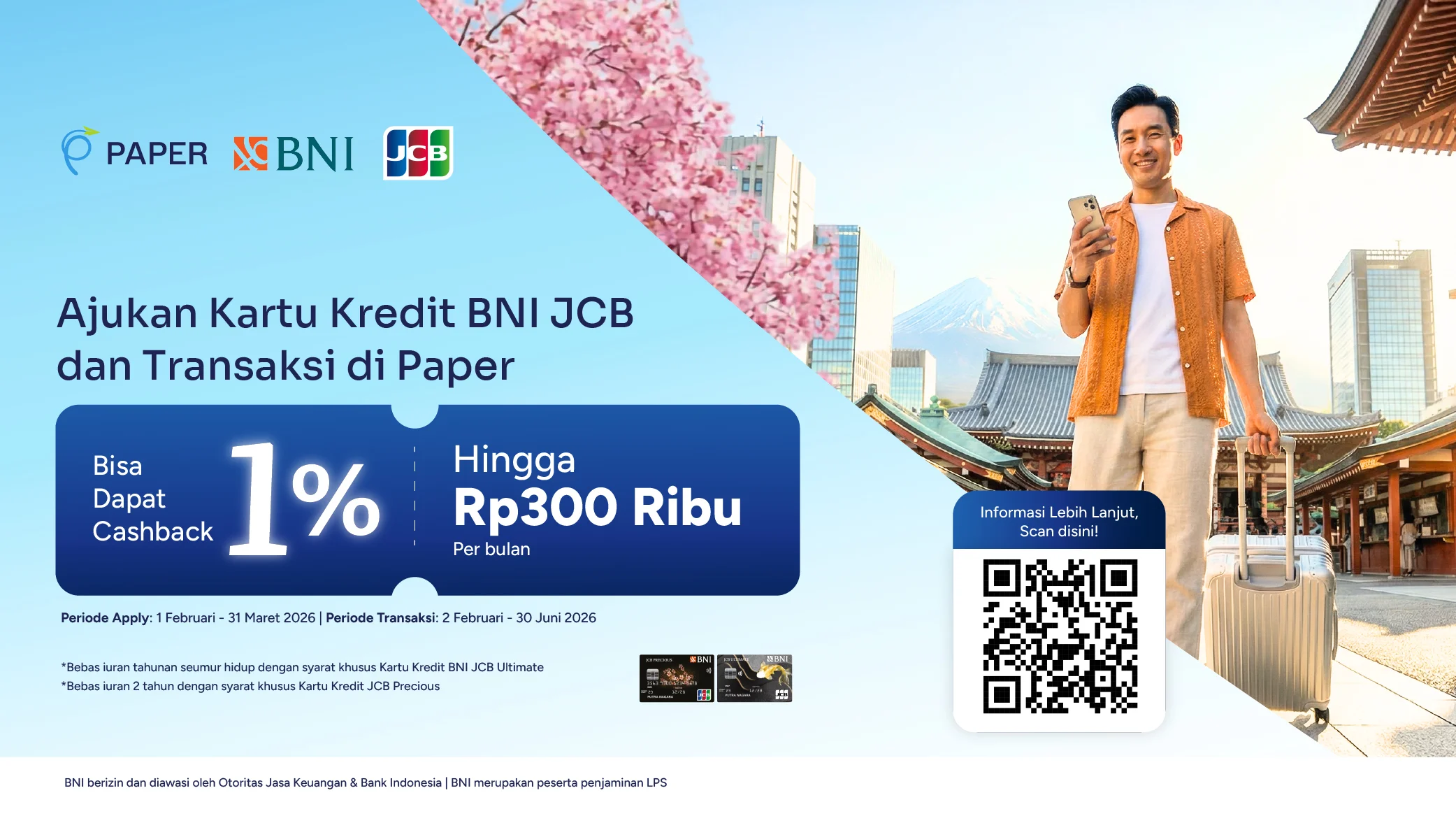 Cashback 1% Hingga Rp300 ribu dengan Apply Kartu BNI JCB di Paper, Ajukan Sekarang!