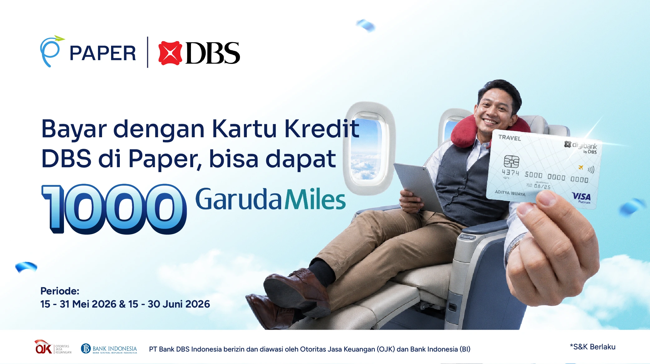 Dapatkan 1000 Garuda Miles, Bayar dengan Kartu Kredit DBS di Paper