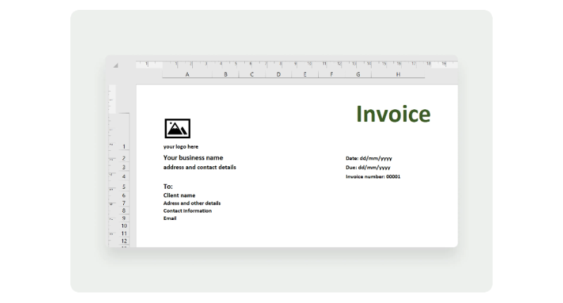 Gambar 4 Cara Membuat Invoice di Excel