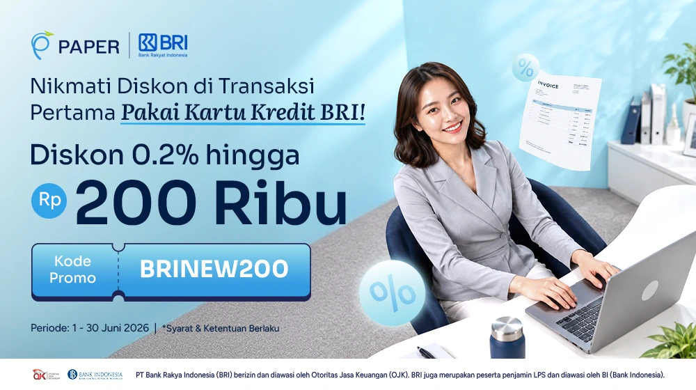 Diskon 200rb! Khusus Transaksi Pertama dengan Kartu Kredit BRI