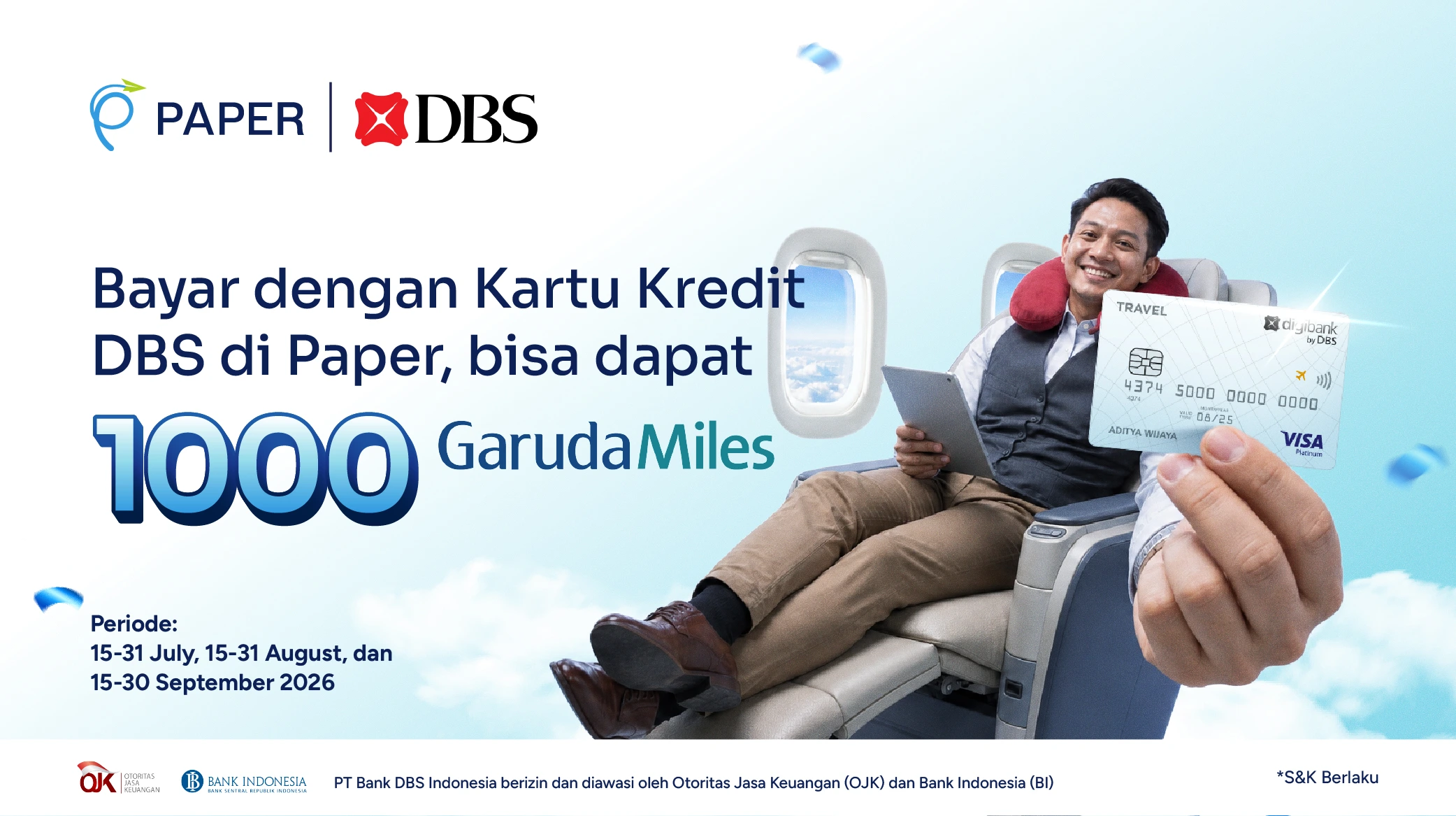 Dapatkan 1000 Garuda Miles, Bayar dengan Kartu Kredit DBS di Paper