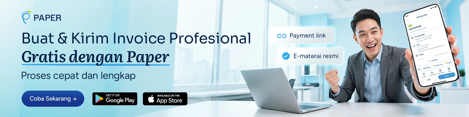 Sticky Banner RefreshmentInvoice Online