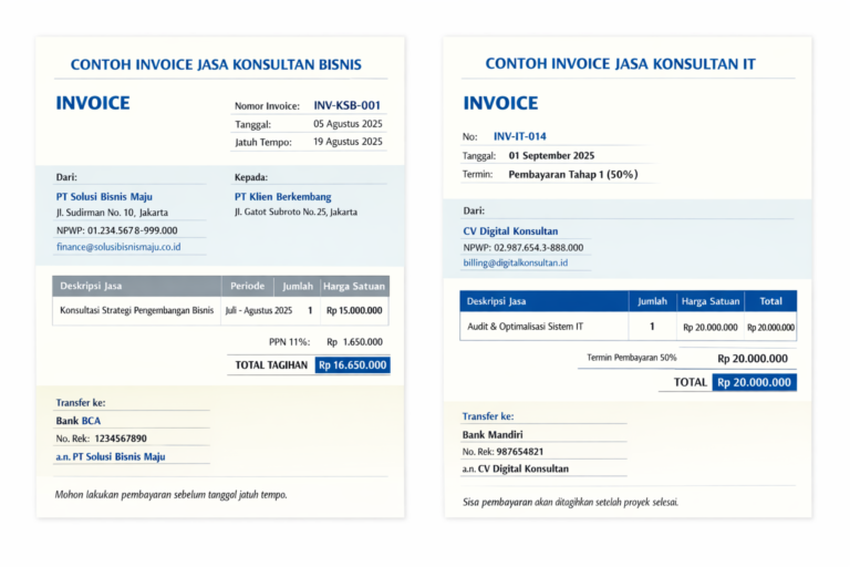 Contoh Invoice Konsultan Independen 