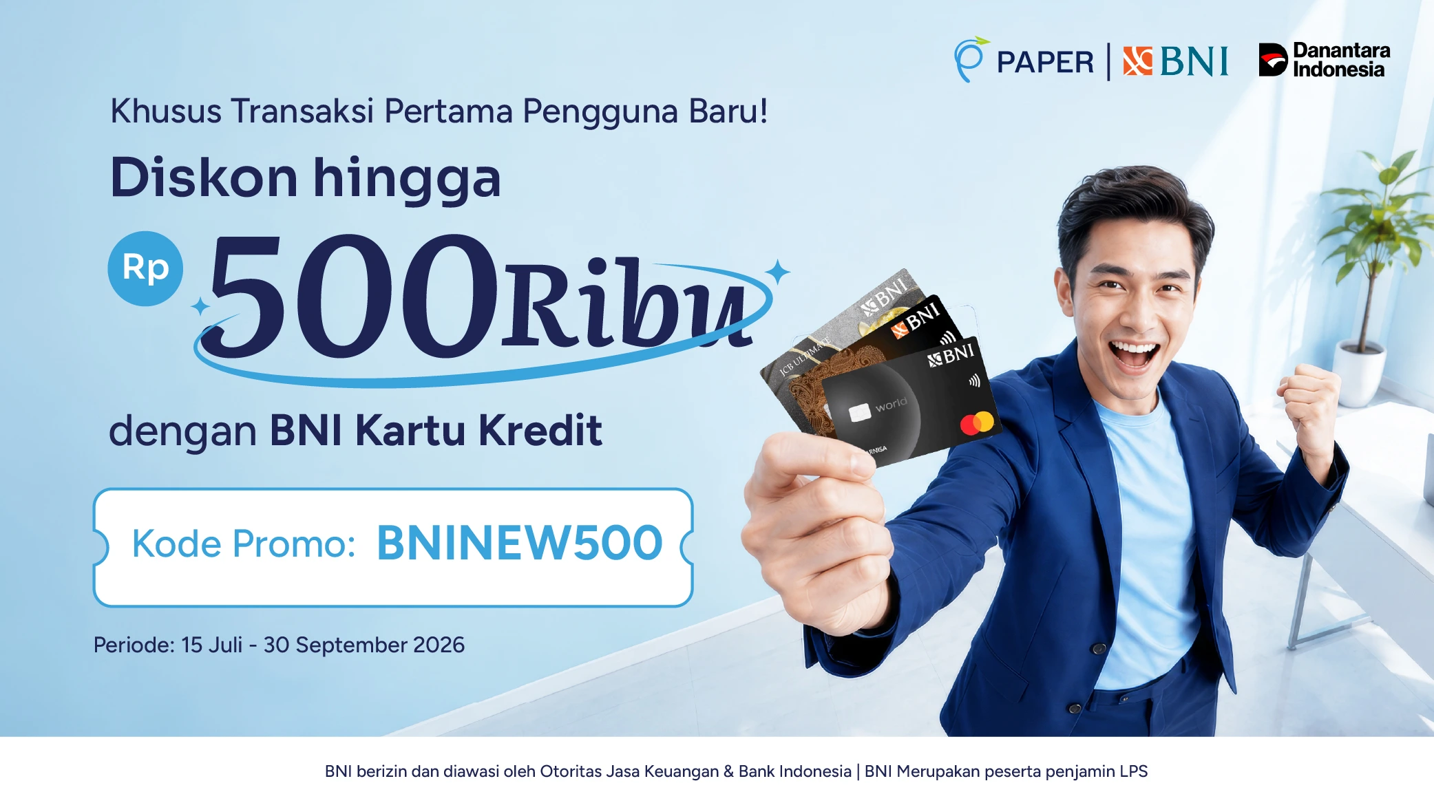 Khusus Transaki Pertama untuk Pengguna Baru, Dapatkan Diskon 500rb!