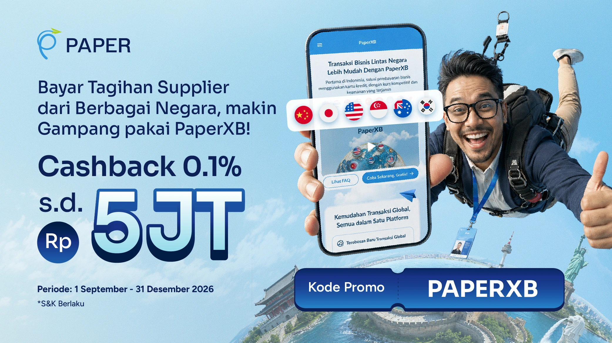 Bayar Invoice Luar Negeri Pakai PAPERXB, Nikmati Cashback Hingga 5 Juta!