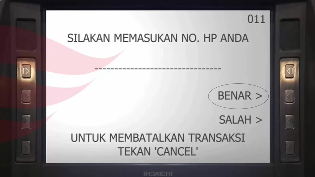 Tampilan proses daftar M-Banking di ATM BCA