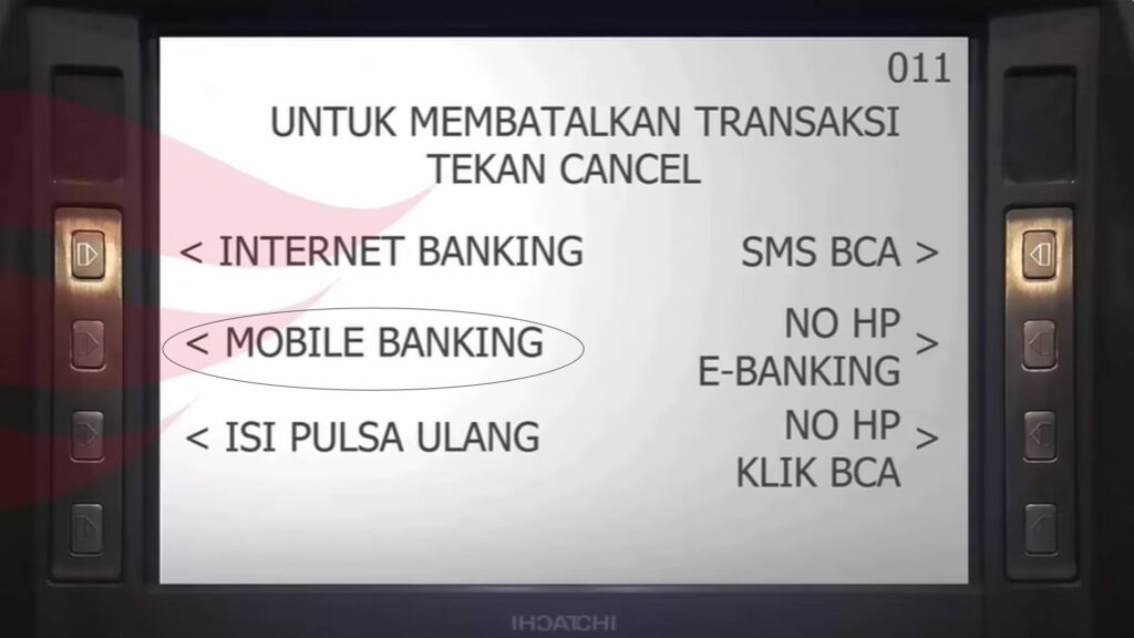 Tampilan proses daftar M-Banking di ATM BCA