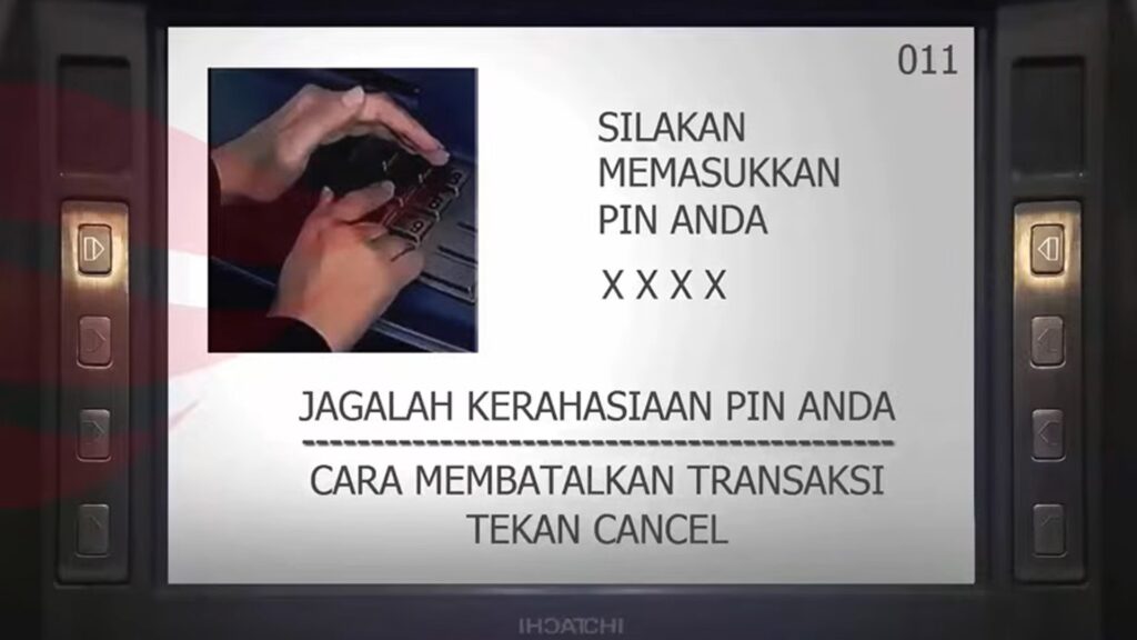 Tampilan saat memasukkan PIN ATM BCA