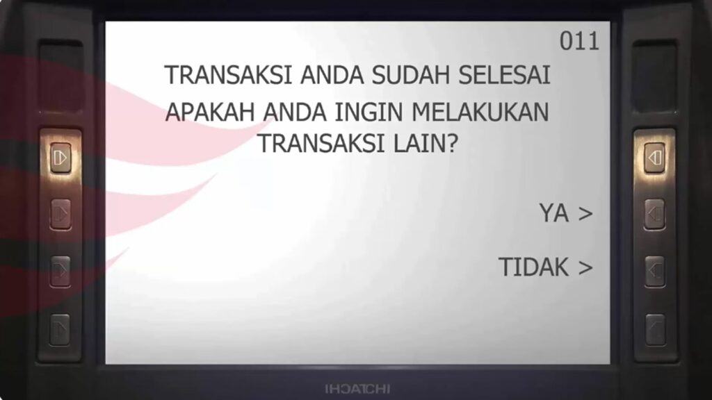 Tampilan setelah proses daftar M-Banking di ATM BCA berhasil