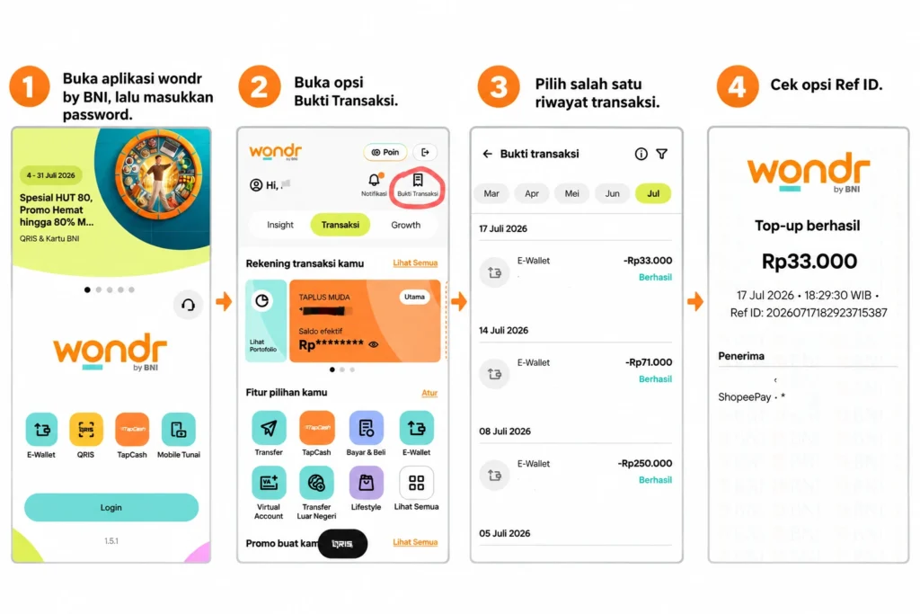 cek nomor referensi bni dari wondr